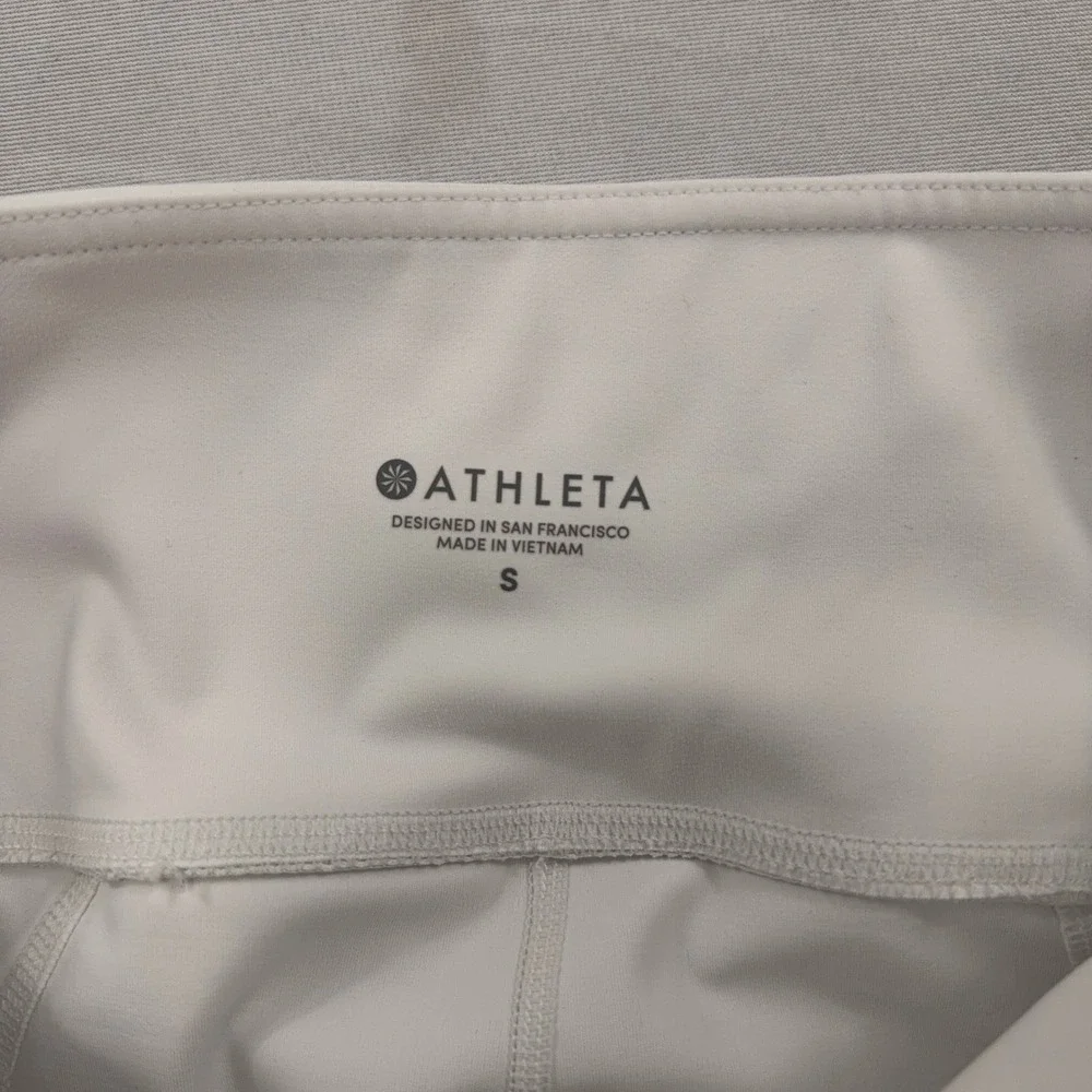 Athleta Leggings Salutation Stash Pocket Mesh Panel White Women S 281528
